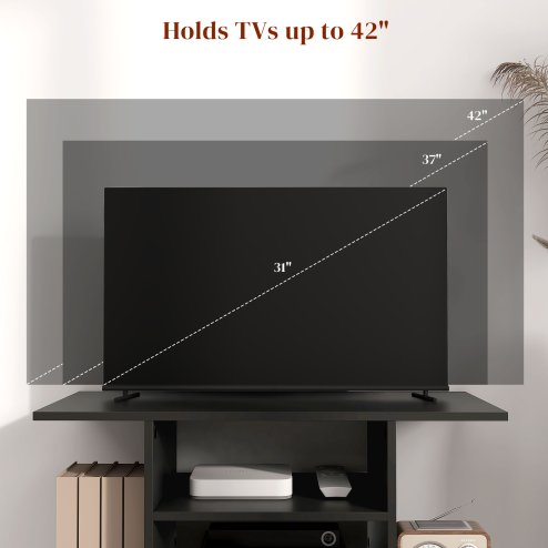 HOMCOM Modern TV Cabinet Stand Storage Shelves Table Mobile Bedroom Furniture Bookshelf Bookcase 