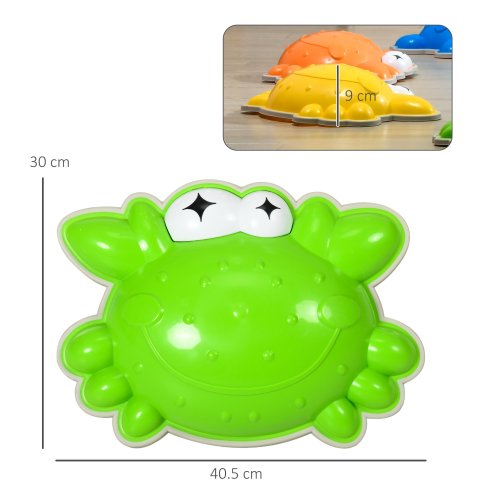 ZONEKIZ Stepping Stones Kids, 6PCs Crab-Designed Balance River Stones with TPE Anti-Slip Edge, Indoor Outdoor Sensory Toy, Obstacle Courses, Stackable