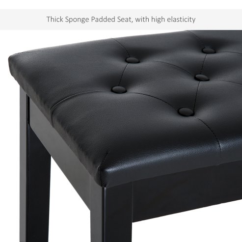 HOMCOM Faux Leather Piano Stool Makeup Stool Bench Dressing Table Seat with Storage 76x36x50cm
