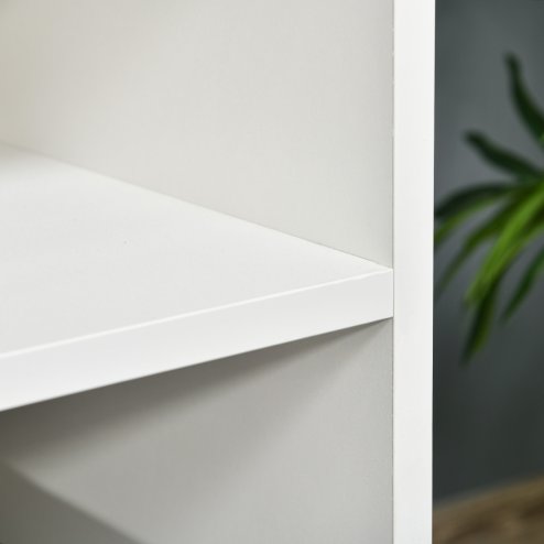 HOMCOM TV Stand Cabinet for Television up to 60 Inches, Modern TV Unit with Storage Shelf and Cable Hole for Living Room Bedroom, White