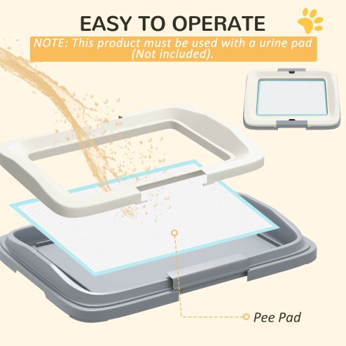 PawHut Dog Toilet Tray, Dog Litter Pee Pad Tray for Training Dogs, Dog Potty Tray Puppy Tray Pad Holder for Indoor, Balcony, Outdoor, 46.5 x 34 x 5.5cm