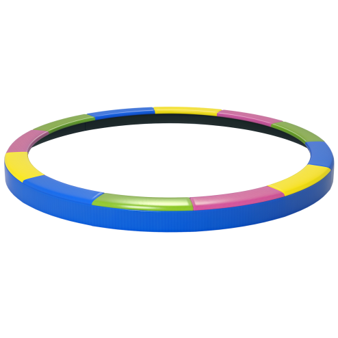 SPORTNOW 12FT Trampoline Spring Cover, Plastic Trampoline Pad Replacement with Elastic Cord, Waterproof, UV Resistant and Tear-Resistant, Multi-Colored