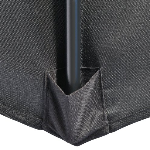 Outsunny 3(m) Half Parasol, Semi Round Umbrella with Metal Frame, Crank Handle for Balcony, Garden, Black