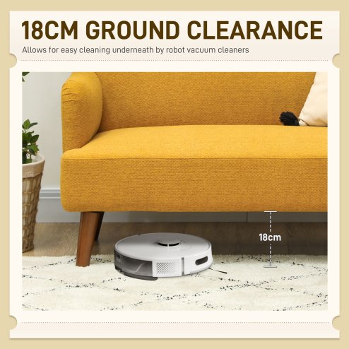 HOMCOM 2 Seater Sofa, Small Sofa Couch with 21cm Thick Padding and Wood Legs, Modern Velvet Feel Fabric Loveseat for Living Room, Bedroom, Home Office