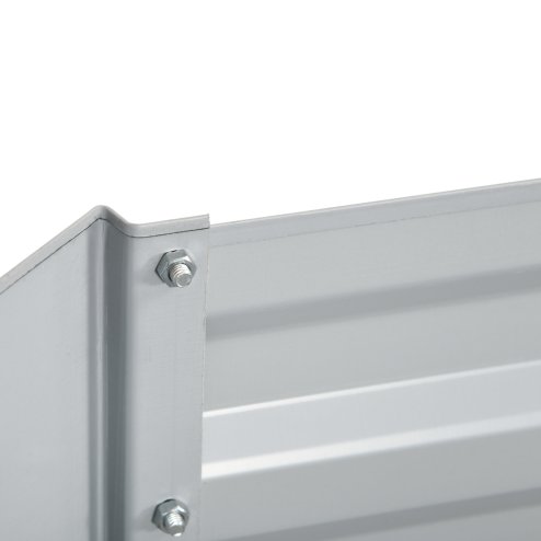 Outsunny Raised Beds for Garden, Galvanised Steel Outdoor Planters with Multi-reinforced Rods for Vegetables, Plants, Flowers and Herbs, 180 x 90 x 59 cm, Light Grey