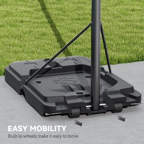 SPORTNOW Basketball Hoop Outdoor, Basketball Hoop and Stand with 10-Level Adjustable Height, Weighted Base, Portable on Wheels, 2.3-3.05m, for Teens, Adults