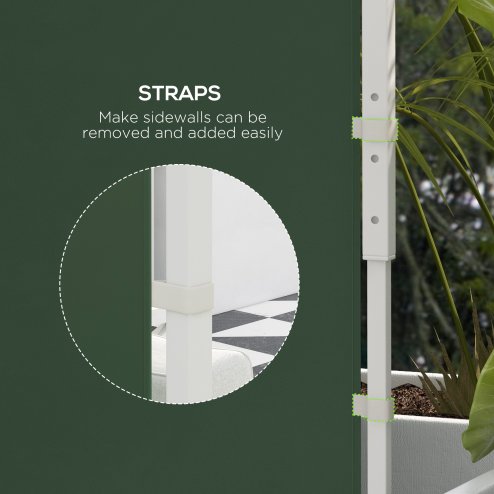 Outsunny Gazebo Side Panels with Windows and Doors, for 3x3(m) or 3x6m Pop Up Gazebo, 2 Pack Sides Replacement, Green