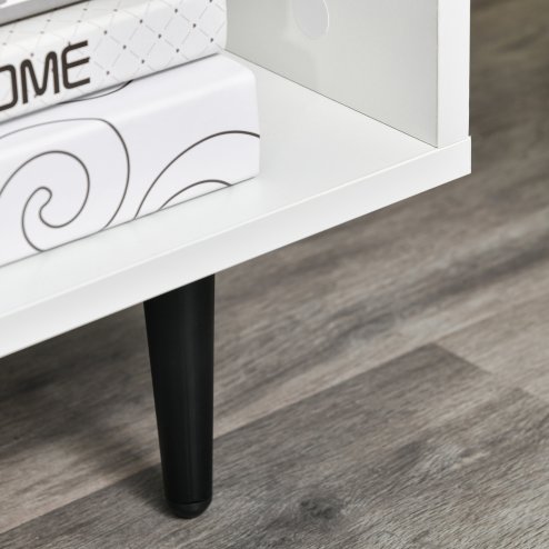 HOMCOM TV Stand Cabinet for Television up to 60 Inches, Modern TV Unit with Storage Shelf and Cable Hole for Living Room Bedroom, White