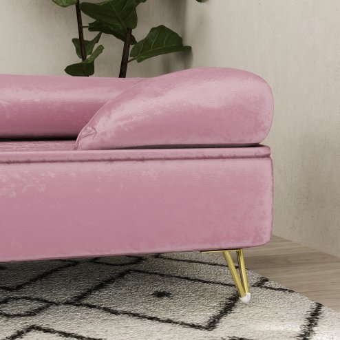 PawHut Dog Sofa Pet Couch Cat Chair with Removable Backrest, Soft Cushion, Washable Cover, for Small and Medium Sized Dogs, Pink