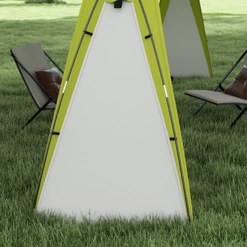 Outsunny 3.5 x 3.5M 6-8 Person Camping Gazebo, Outdoor Event Shelter Dome Tent Garden Sun Shelter Patio Spire Arc Pavilion Camp Sun Shade, Green