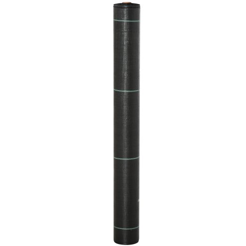 Outsunny 1m x 50m Weed Control Membrane, Heavy Duty Weed Control Barrier Fabric, 90gsm Ground Cover for Patios, Garden, Flower beds, Landscaping