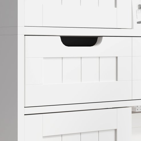 HOMCOM Tall Bathroom Cabinet, Freestanding Storage Cupboard, Bathroom Storage Cabinet with Drawer, Adjustable Shelf and Doors, 60 x 30 x 160 cm, White