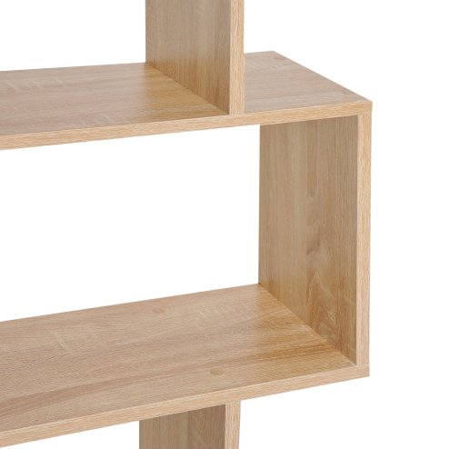 HOMCOM Bookcase, 6 Tier Shelf S Shaped Bookshelf, Storage Unit, Display Shelf for Living Room, Bedroom, Home Office, Plant