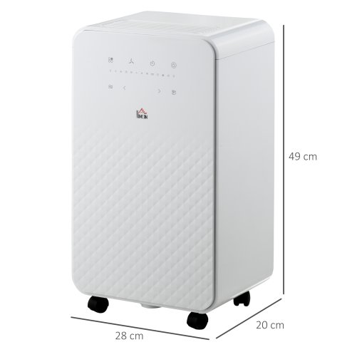 HOMCOM 10L/Day 2000mL Portable Quiet Dehumidifier with Air Purifier Filter, 24H Timer, 5 Modes, Electric Moisture Air Dehumidifier for Home Laundry Basement, White