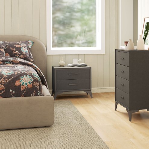 HOMCOM Chest of Drawers, 2 Drawer Fabric Dresser with Steel Frame for Bedroom, Living Room, Easy to Assemble, Brown