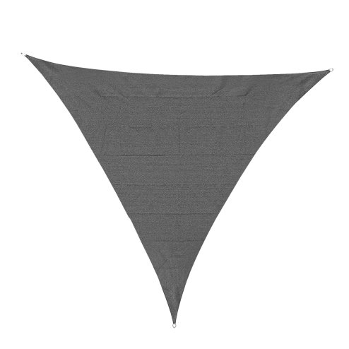 Outsunny 5x5m Triangle Sun Shade Sail Outdoor UV Protection HDPE Canopy w/ Steel Rings Ropes UV Block Outdoor Patio Shelter Grey
