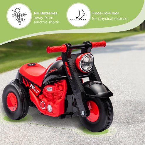AIYAPLAY Kids Ride On Car, Foot To Floor Sliding Baby Car, Push Along Car with Music, Bubble, for Toddler from 2 to 5 Years Old - Black