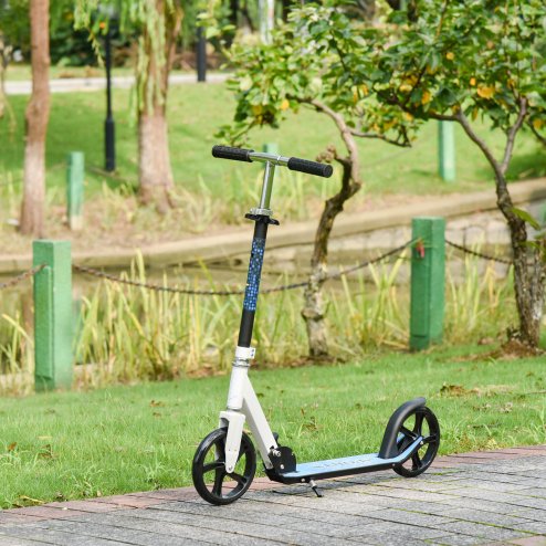 HOMCOM Kids Scooter, 2 Wheel Foldable Stunt Scooter with Adjustable Handles for 6 Years+, White