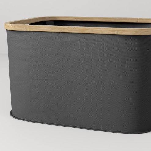 HOMCOM Laundry Basket, 36L Collapsible Laundry Hamper with Groove Handles, Washing Basket for Bathroom, Bedroom, Laundry Room, Black