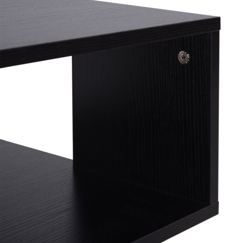HOMCOM Side Table Square Coffee Table Modern End Table with 2 Tier Storage Shelves for Living Room, Bedroom