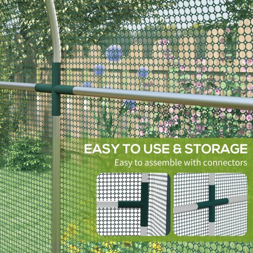 Outsunny Fruit Cage Bird Netting, Heavy Duty Fruit and Vegetable Protection Tent with Zipped Door, Anti Bird, Insects, Small Animals, 1.2 x 2.4 x 1.9m, Green