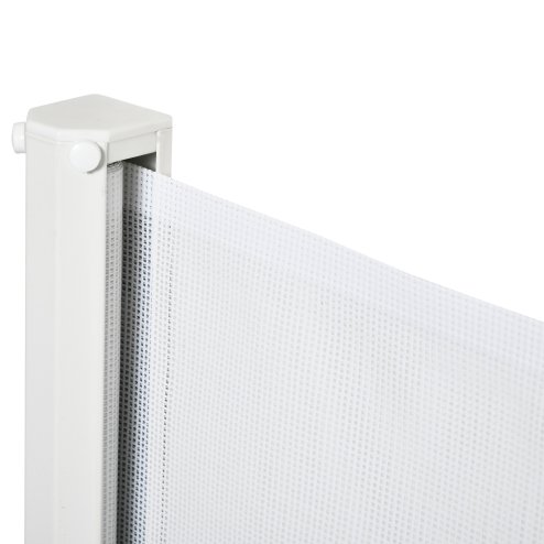 PawHut Retractable Stair Gate for Dogs, Pet Mesh Safety Gate Extends up to 115cm for Doorways Indoor- White