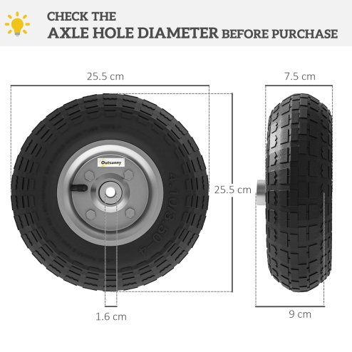 Outsunny Set of 4 Pneumatic Wheels, 10