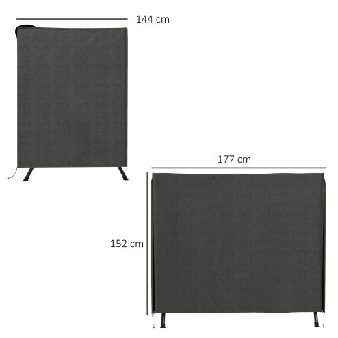Outsunny 3 Seater 600D Oxford Patio Swing Chair Cover Outdoor Garden Furniture Rain Protection Protector Waterproof Anti-UV, 177 x 114 x 152cm, Dark Grey