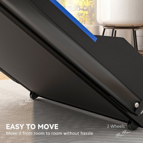 HOMCOM Folding Treadmill Walking Pad, 2 in 1 Treadmill Walking Machine, with Remote Control and LCD Display, 1-6km/h for Home Gym Office, Blue