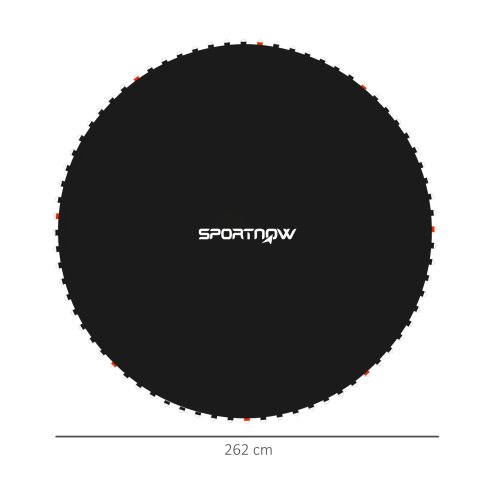 SPORTNOW Trampoline Replacement Mat with Eight Rows of Stitching, Spring Pull Tool, 54 V-Hooks, for 10ft Trampoline, Using 14cm Springs, Trampoline Jumping Mat, Black
