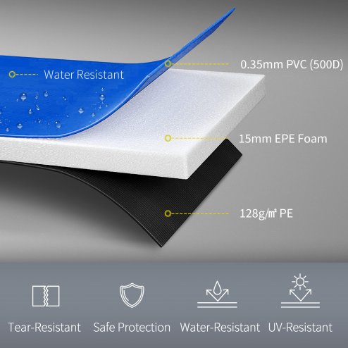 HOMCOM 12ft Trampoline Pad ??366cm Trampoline Accessories Surround Pad Thick Foam Pads Padding Replacement Spare- Blue