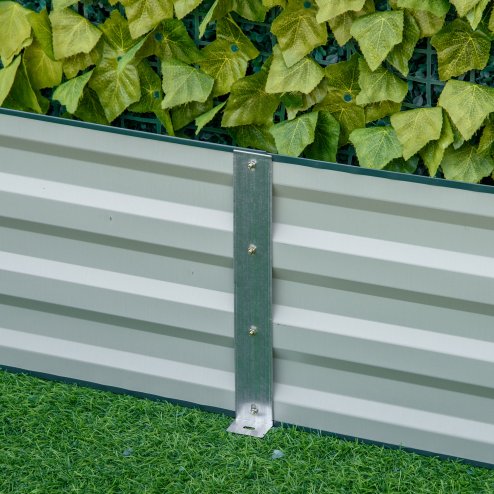 Outsunny 120 x 80cm/241L x 90.5cm Galvanised Raised Garden Bed, Metal Elevated Planter Box with Open Bottom, Outdoor Flower Pot for Growing Flowers, Herbs, Green