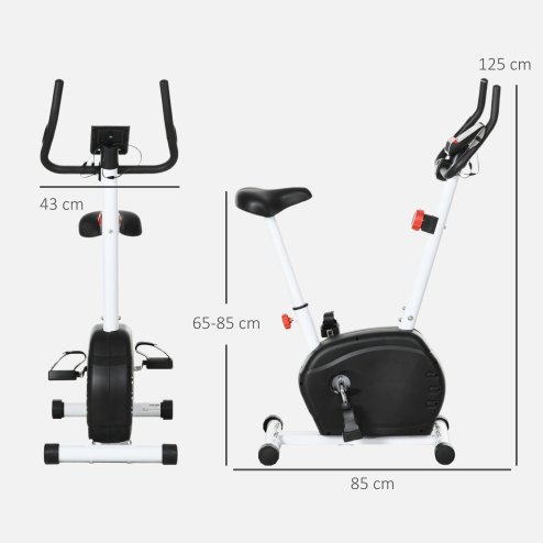SPORTNOW Exercise Bike, Quiet Stationary Bike with 8-Level Magnetic Resistance, Heart-Rate Sensor, Adjustable Seat, Wheels and LCD Monitor, for Home Gym Workout, White