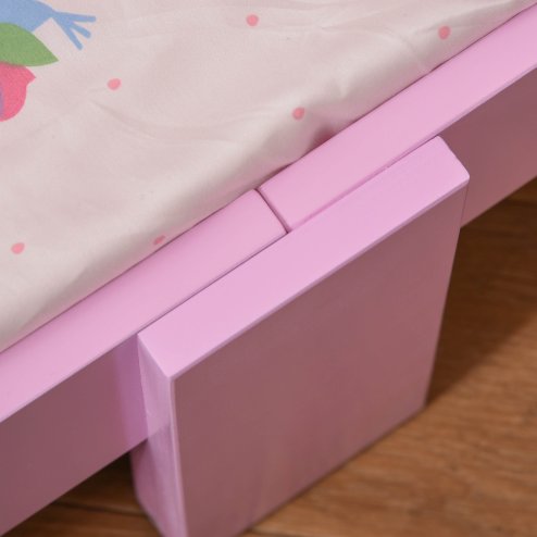 HOMCOM Kids Bed Princess Castle Theme w/ Side Rails Slats Home Furniture for 3 - 6 Yrs Pink 143 x 73 x 60 cm