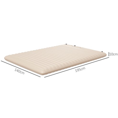 Outsunny Double Air Bed with Foot Pump and Carry Bag, Inflatable Mattress for Guest, Camping, Travel, 195 x 140 x 10cm, White