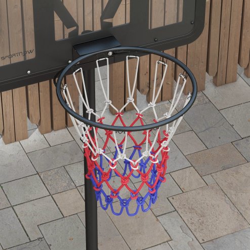SPORTNOW Height Adjustable Basketball Hoop and Stand, Free Standing Portable Basketball Hoop System with Weighted Base and Wheels, for Kids Junior Adults, 1.7-2.3(m)