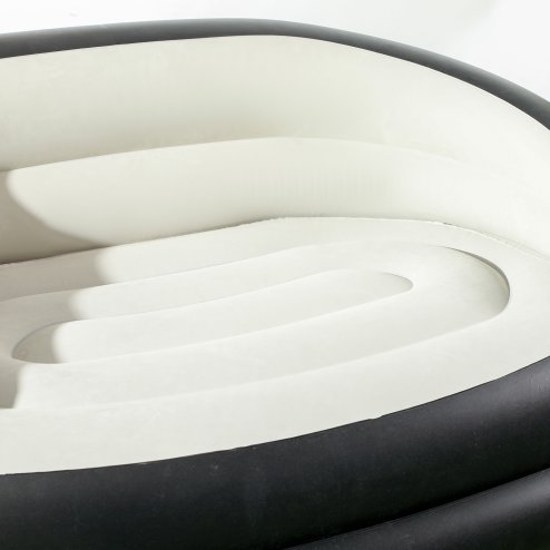 Outsunny 2 Person Inflatable Sofa Couch, Inflatable Chair with Soft Plush Fabric, for Camping, Gaming, Reading and Movie Watching, Grey