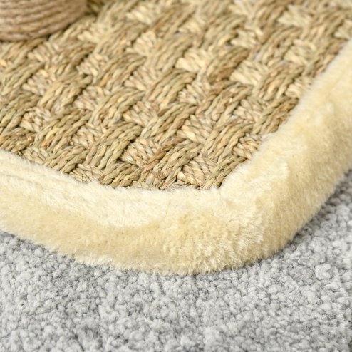 PawHut 56cm Small Cat Tree for Indoor Cats with Scratching Post, Kitten Tower with Tunnel, Toy Ball, Cushion - Beige