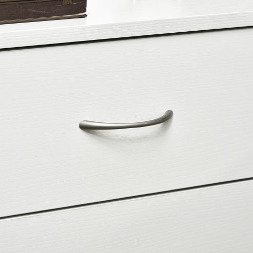 HOMCOM Bedside Table with 3 Drawers, Modern Wood Nightstand, Side Table with Anti-tipping Design for Bedroom, White