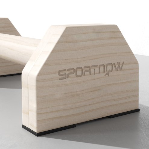 SPORTNOW Push up Handles, Wooden Parallettes Bars with Non-Slip Base, Calisthenics Equipment for Home, Gym, Fitness, Exercise