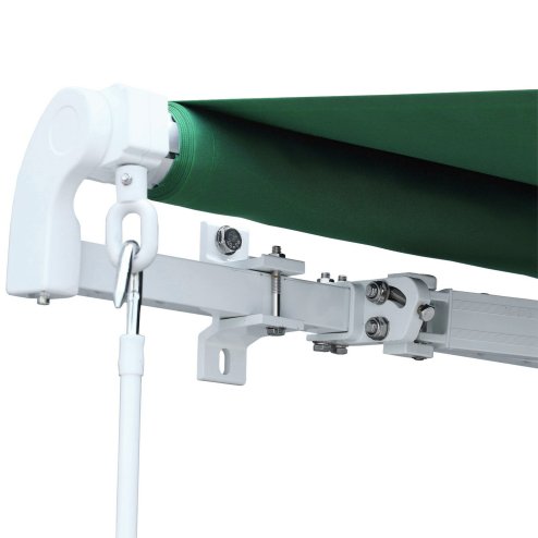 Outsunny 4 x 3(m) Garden Patio Manual Awning Canopy Aluminium Sun Shade Shelter Retractable for Backyard