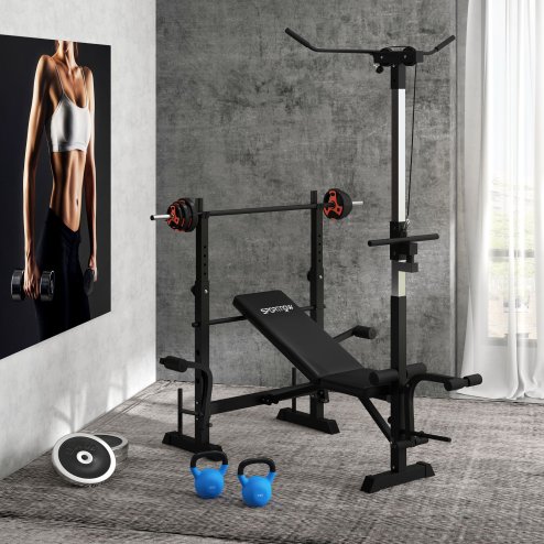 SPORTNOW 20kg Barbell Weights Set, Adjustable Weight Set, Free Body Pump Bar and Weights, Weight Lifting Strength Training Equipment for Home Gym Exercise, Max Load 50kg