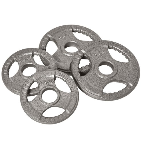 HOMCOM Set of 4 Weight Plate for 2 inch/5cm hole Dumbbell Handle Bar 15kg Dumbbell Plates Barbell Weight 2 x 5kg, 2 x 2.5kg