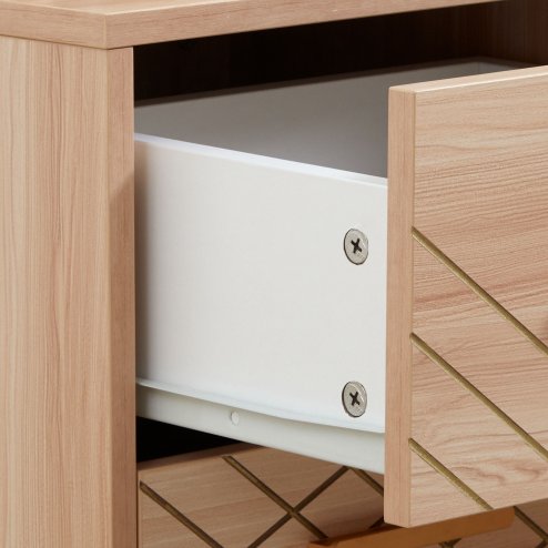 HOMCOM Bedside Table, Bedside Cabinet with 2 Drawers, Nordic Side Table with Wood Legs, Nightstand for Bedroom, Natural