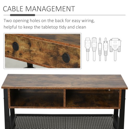 HOMCOM TV Stand Cabinet, Industrial TV Unit for TVs up to 45