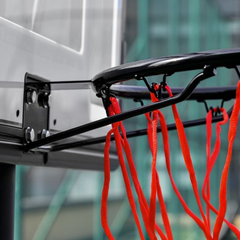 HOMCOM 5-7FT Height Adjustable Basketball Hoop and Stand, Freestanding Portable Basketball Hoop System with Fillable Base, Wheels, for Teens, Juniors, Adults, 1.55-2.1m