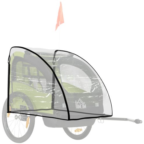 HOMCOM Baby Bike Trailer Cover, Waterproof Bicycle Trailer Storage Cover, Anti Dust Rain Snow, Cold Wind, 76 x 61 x 61 cm