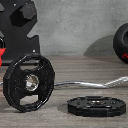 SPORTNOW Olympic Weight Plates Set, Metal and Rubber Bumper Plates Weights Discs with 2