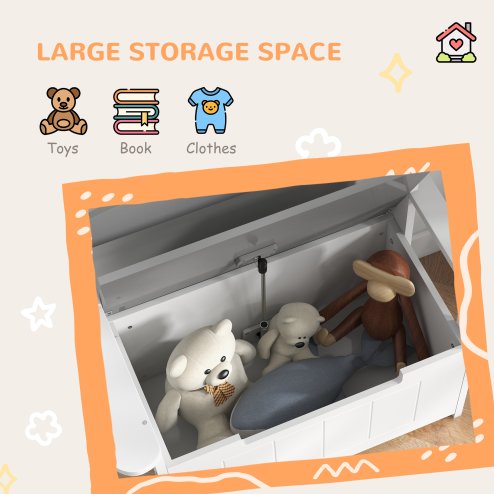 AIYAPLAY Toy Box, 2 in 1 Toy Storage Chest Kids with Lid, Large Toy Storage Organiser Bench for Bedroom, Nursery, Playroom, Grey