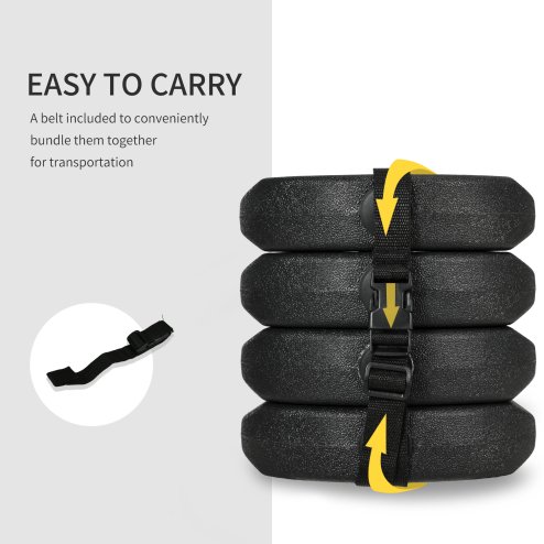Outsunny Gazebo Weights Set of 4, 12KG Weights for Gazebo Legs with Reinforce Pins and Carry Belt, for Gazebos Shelters Marquees Tents